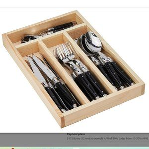 Jean Dubost Laguiole 24 Piece Flatware Set | Black | New